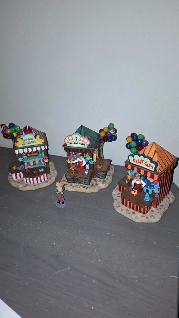 Lemax kermis carnival kiosks voor kerstdorp, Diversen, Kerst, Ophalen of Verzenden