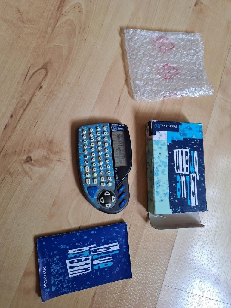 Postbank Blue Brain in werkende staat met doos en boekje, Verzamelen, Ophalen of Verzenden
