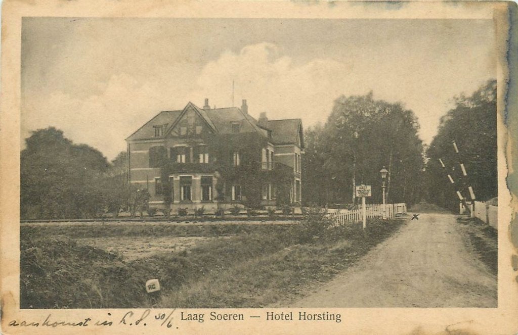 701-188-001 Laag Soeren Hotel Horsting, Verzamelen, Ansichtkaarten | Nederland, Verzenden, Voor 1920, Gelderland