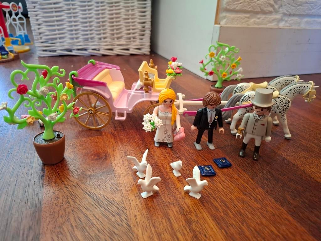 Playmobil Trouwkoets met bruidspaar en accessoires, Ophalen, Zo goed als nieuw, Los playmobil