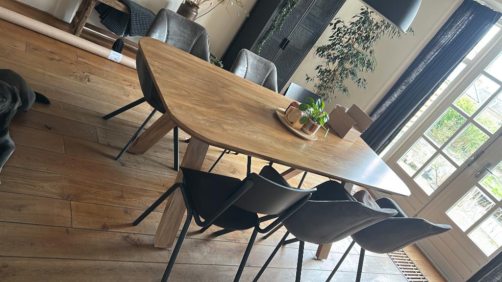 Eettafel Mandy Leen bakker (zonder stoelen), Huis en Inrichting, Tafels | Eettafels, Ophalen, 200 cm of meer, 50 tot 100 cm, Zo goed als nieuw