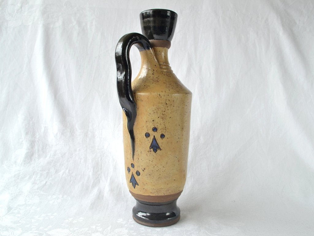 Artistieke steengoed Wijwaterkruik – Bouffioulx, BE, 1960’s, Ophalen of Verzenden