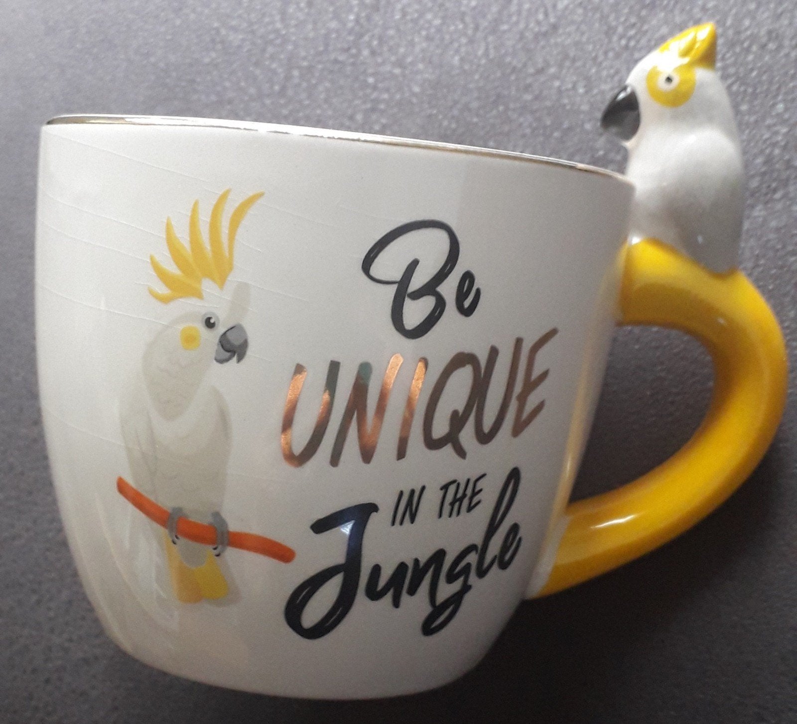 Grappige beker met kaketoe afbeelding, Ophalen of Verzenden, Nieuw, Vogel, Overige typen