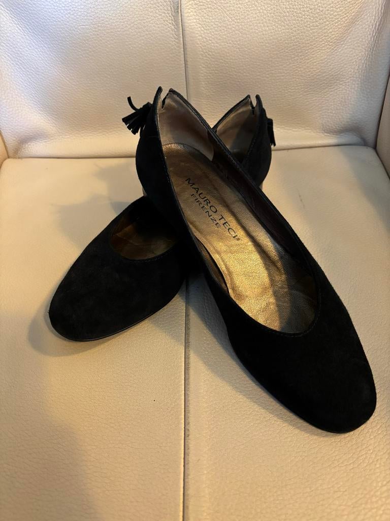 Mauro Teci Suède Ballerina's - Maat 36,5 - Made in Italy, Ophalen of Verzenden, Gedragen, Zwart, Ballerina's