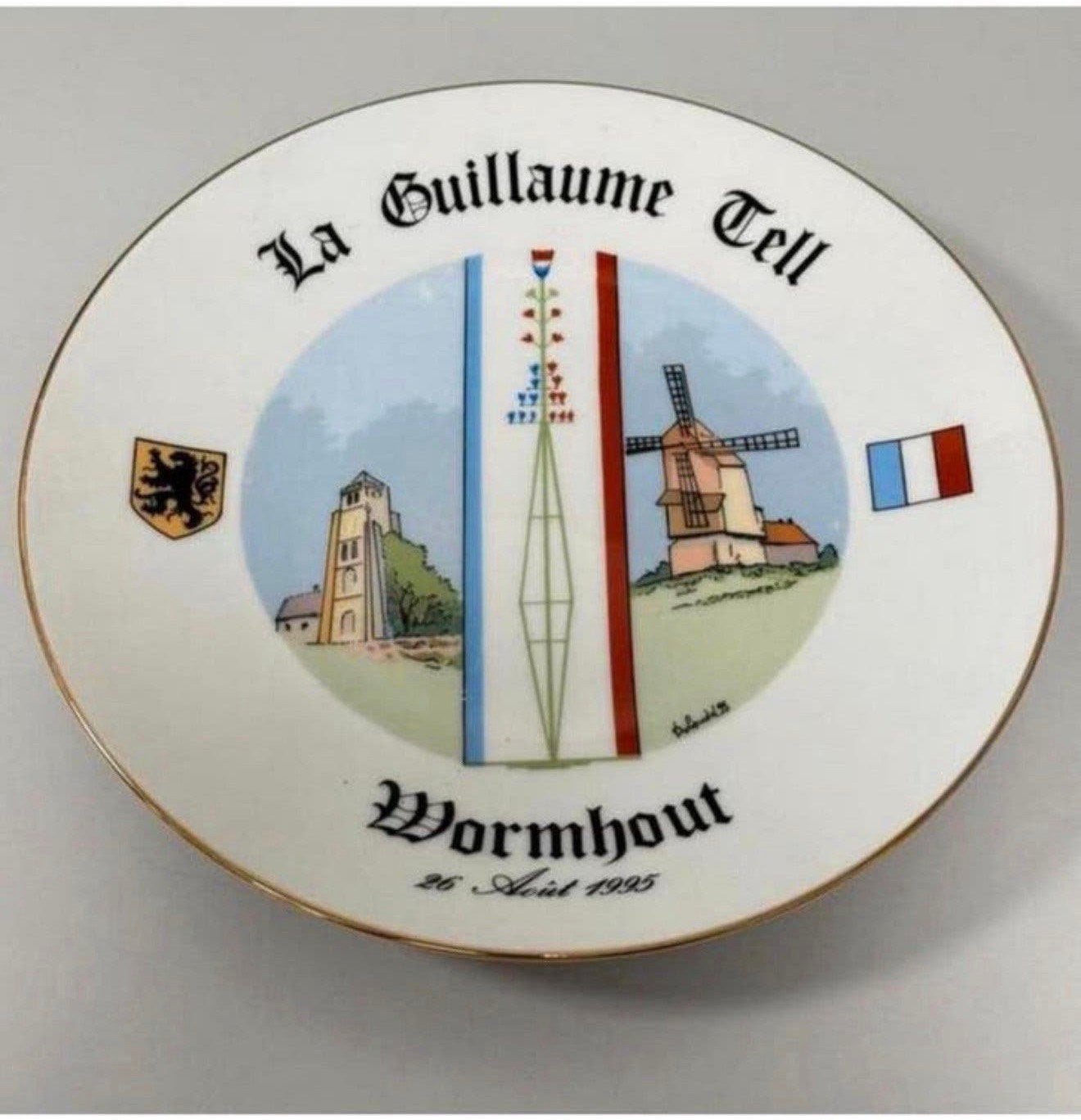herdenkings-Bord La Guillaume Tell Wormhout 1995 porselein, Ophalen of Verzenden