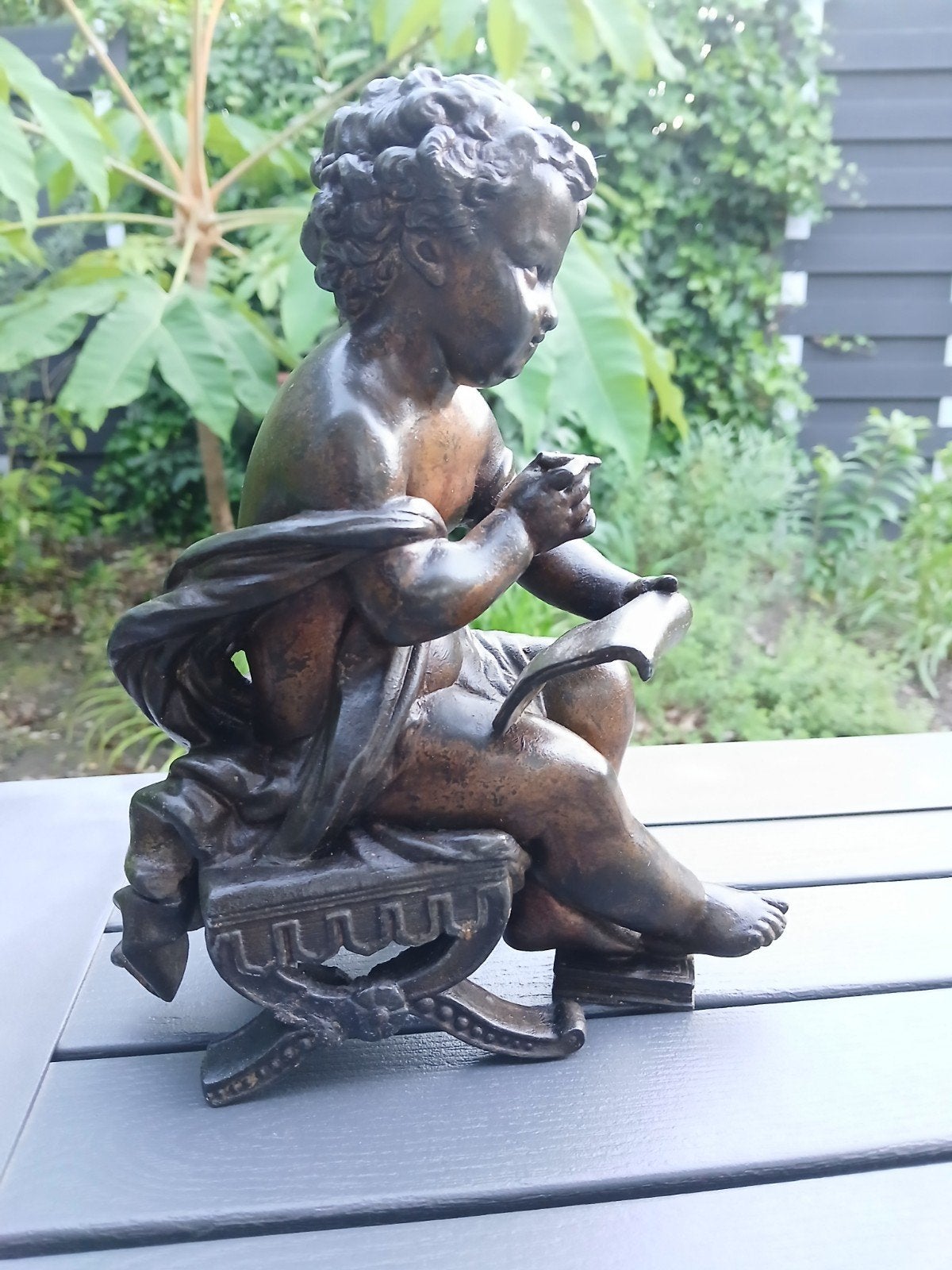 Brons schrijvende engel, Ophalen of Verzenden