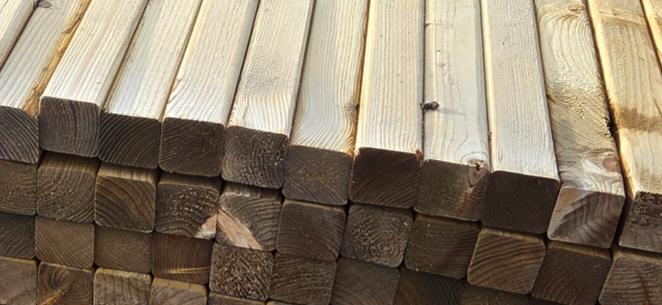 VEEL VOOR WEINIG AANBIEDING - balken 5x5 cm Geïmpregneerd, Tuin en Terras, Palen, Balken en Planken, Ophalen, 250 cm of meer, Balken