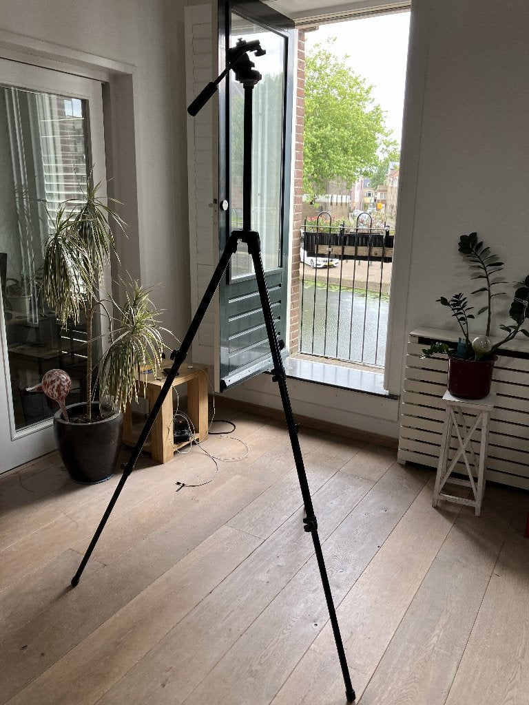 Manfrotto statief, Audio, Tv en Foto, Fotografie | Statieven en Balhoofden, Ophalen, Driepoot, Zo goed als nieuw, Met balhoofd