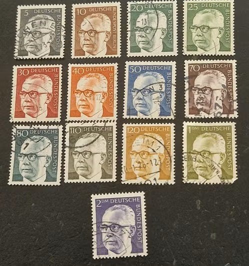 Duitsland 1970 - Mi 635 e.a. - Gustav Heinemann, Postzegels en Munten, Ophalen of Verzenden, BRD, Gestempeld