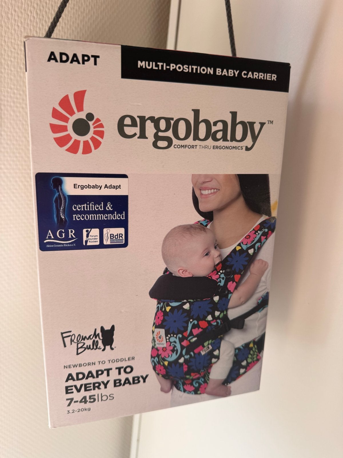 Ergobaby Adapt Draagzak - French Bull Design, Ophalen of Verzenden, Gebruikt, Buik, Rug of Zij, Draagzak