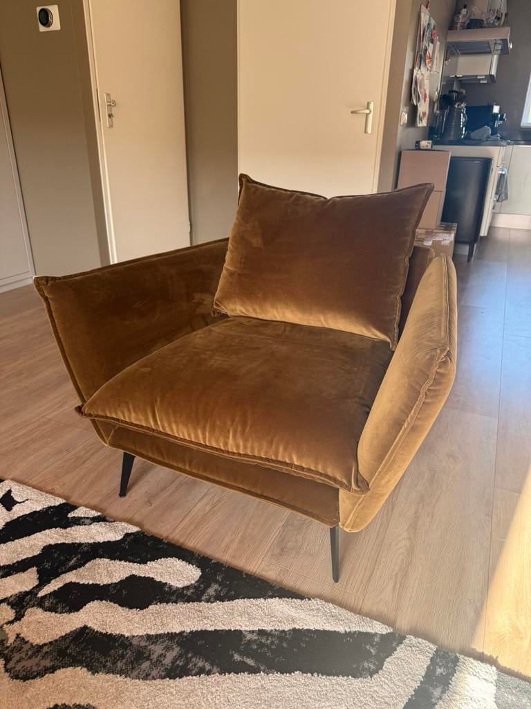 Velvet Fauteuil Loods 5, Ophalen, 75 tot 100 cm, Zo goed als nieuw, Stof