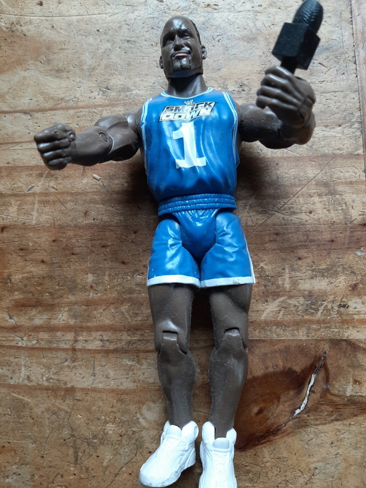 WWE Poppetje - Smackdown Figuur met Microfoon, Ophalen of Verzenden, Gebruikt