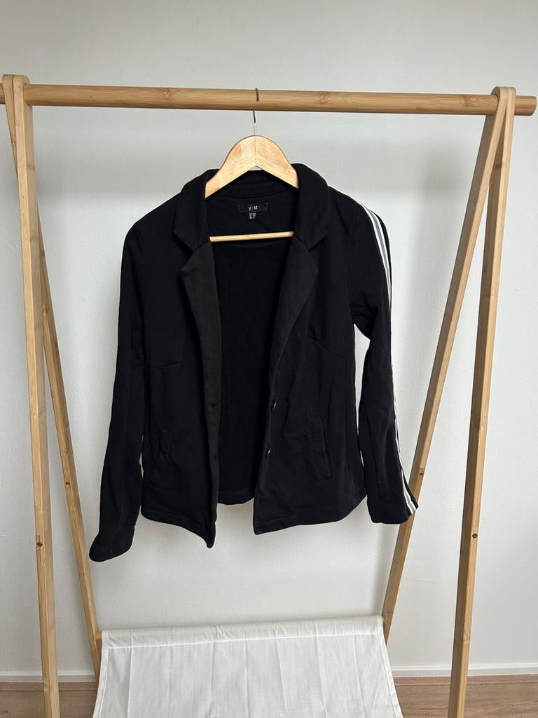 31- Zwarte blazer met witte streep Yest, Maat 38/40 (M), -, Zwart, -