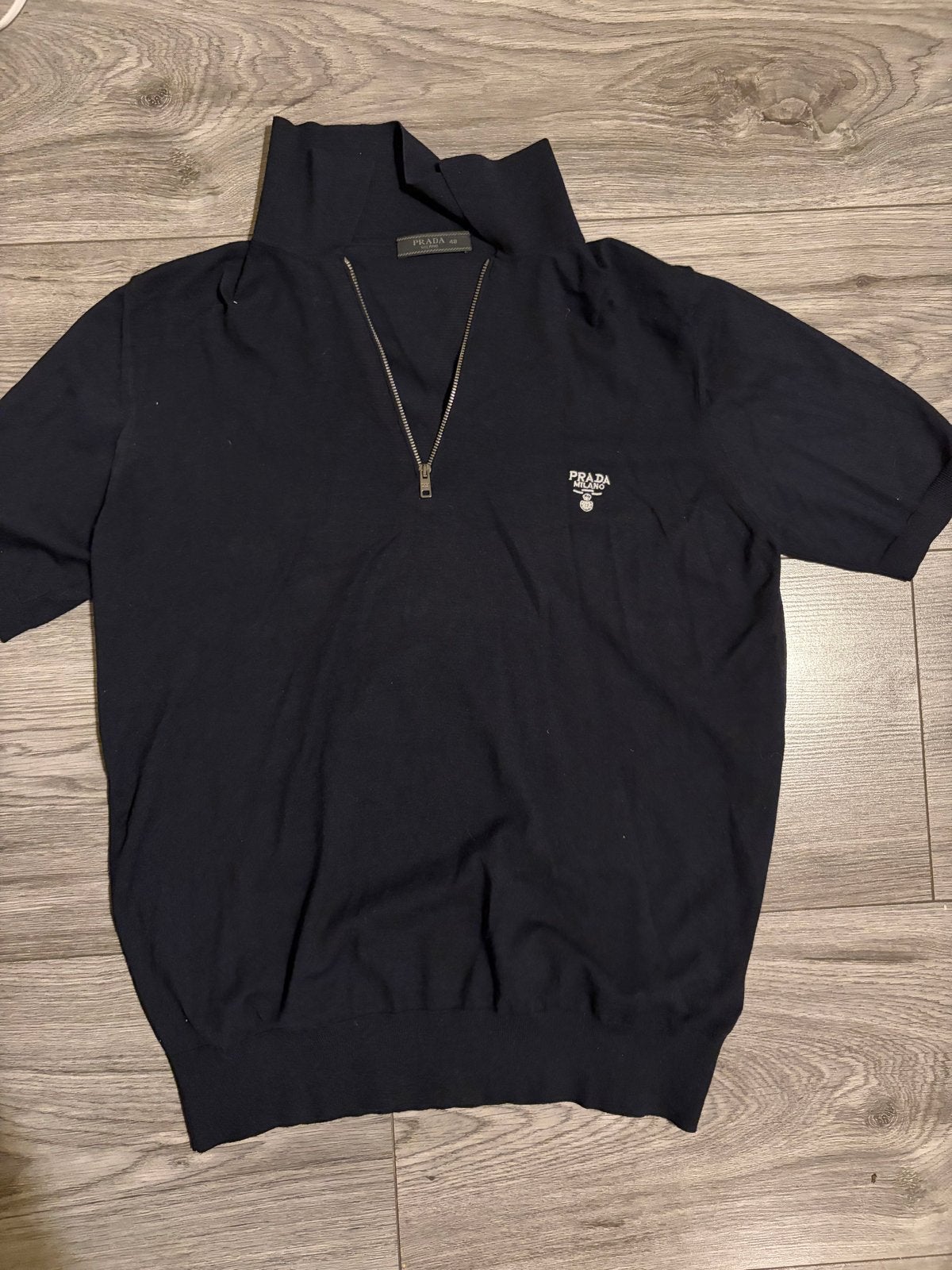 Prada polo dames donkerblauw maat XS, Blauw, Ophalen of Verzenden, Zo goed als nieuw, Korte mouw