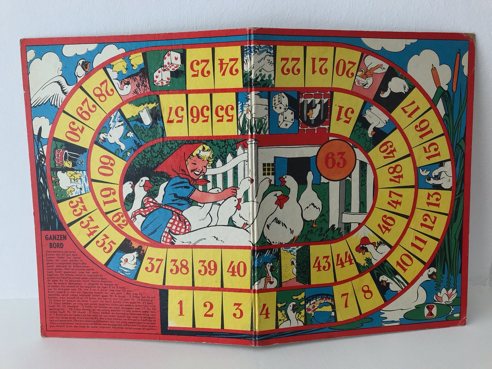 Ganzenbord oud Diabolo, Ophalen of Verzenden