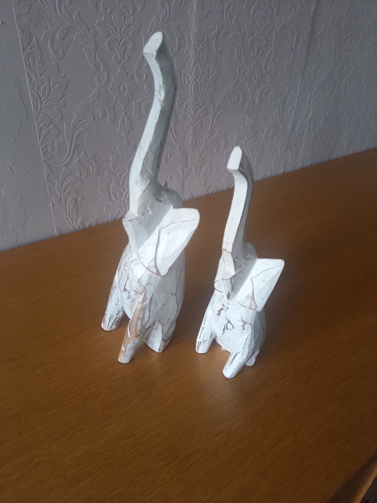 2 olifanten beeldjes in zeer nette staat, Antiek en Kunst, Minder dan 20 cm, Ophalen of Verzenden, Zoogdier, Wit