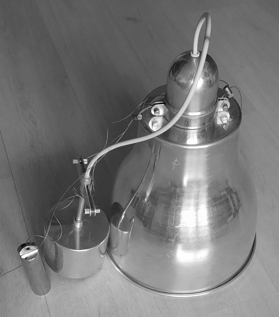 Industriele Hanglamp aluminium, Gebruikt, Ophalen of Verzenden, Metaal, Minder dan 50 cm