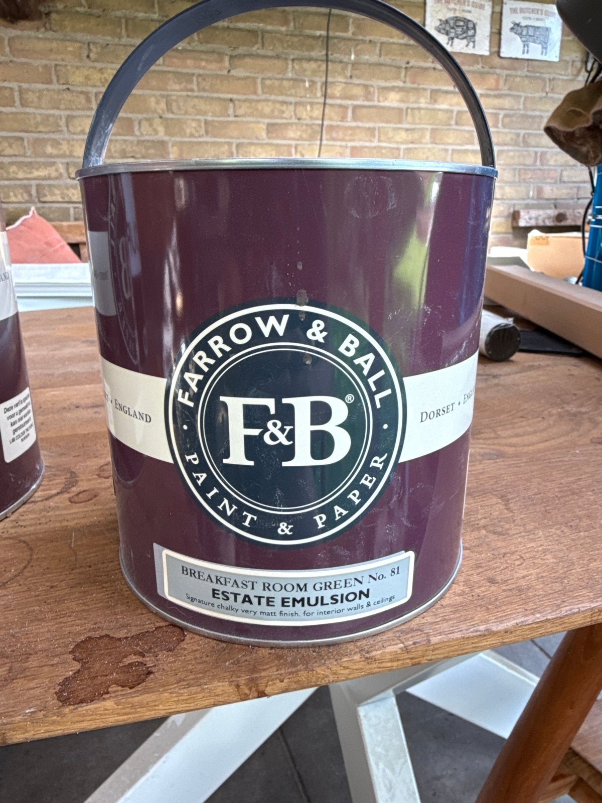 Farrow & Ball muurverf Breakfast Room Green No. 81, 2,5L, Ophalen, Nieuw, Verf, Minder dan 5 liter
