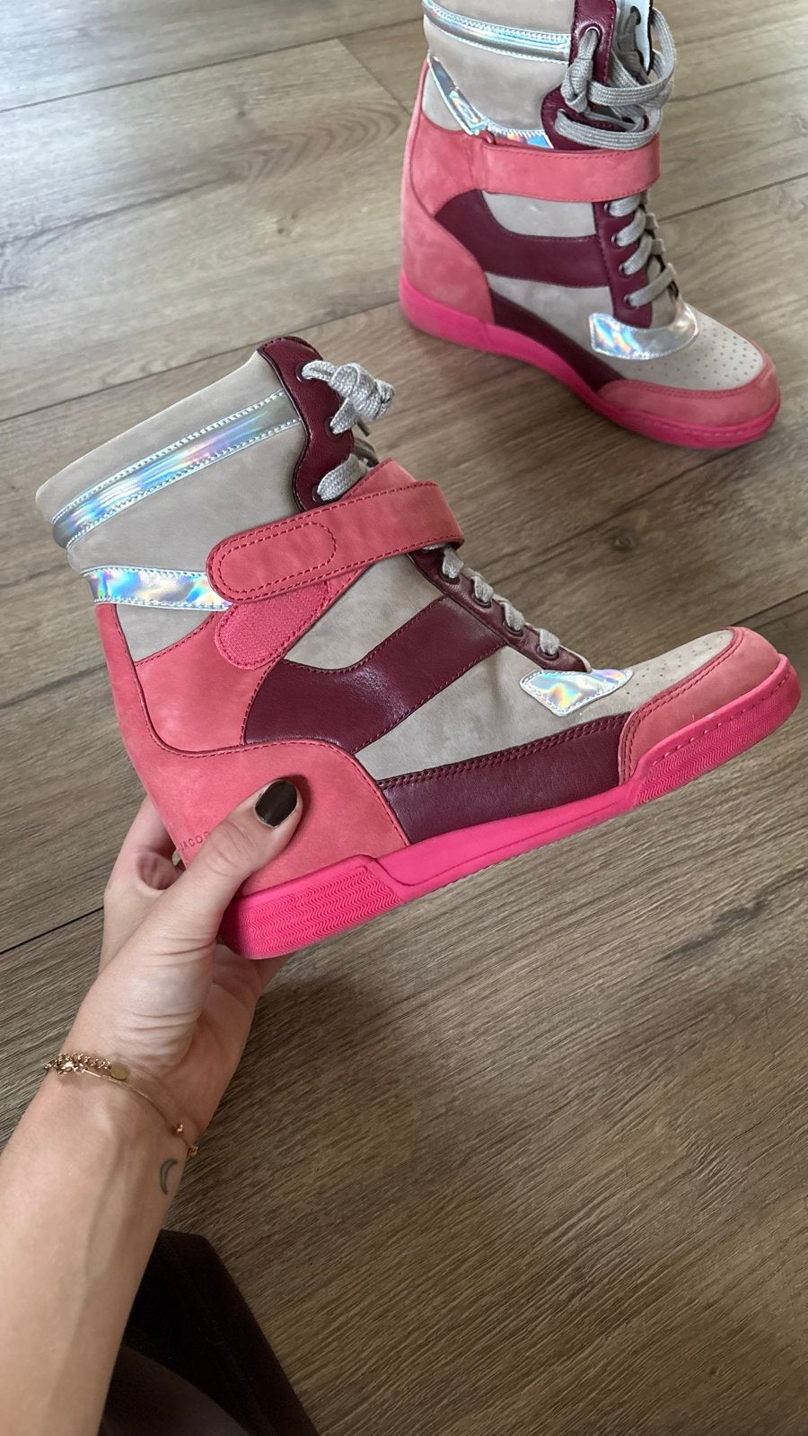 Marc by Marc Jacobs Sneakers met sleehak, maat 40, Ophalen of Verzenden, Gedragen, Roze, Sneakers of Gympen