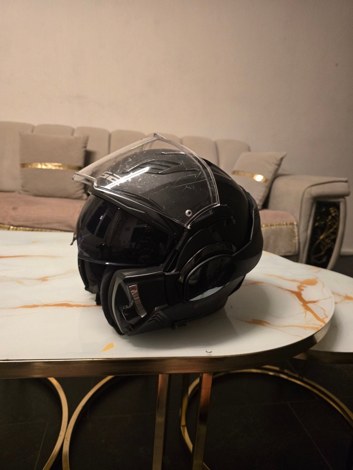 LS2 Systeemhelm - Mat Zwart, Motoren, Kleding | Motorhelmen, Heren, Systeemhelm, Overige merken, Tweedehands, Ophalen of Verzenden