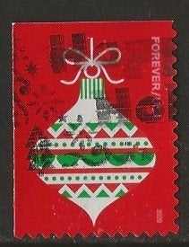USA 80, kerstbal voor monty, Verzenden, Gestempeld, Noord-Amerika