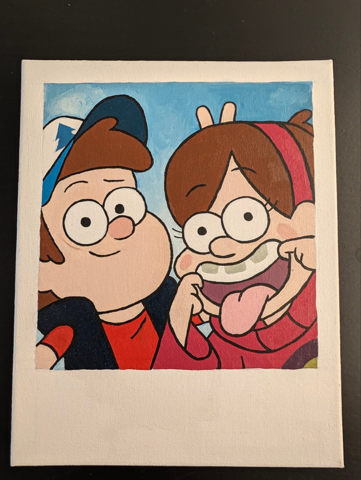 Gravity Falls - Dipper & Mabel selfie schilderij (20x25cm), Ophalen of Verzenden