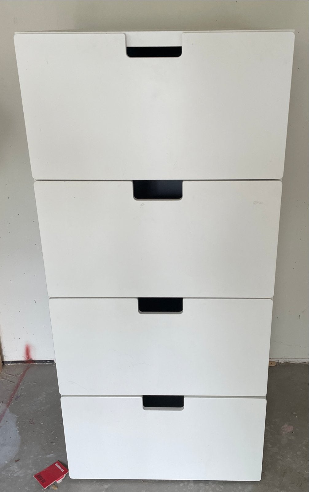 Witte ladekast met 4 laden, Huis en Inrichting, Kasten | Ladekasten, Ophalen, 100 tot 150 cm, 50 tot 100 cm, Zo goed als nieuw
