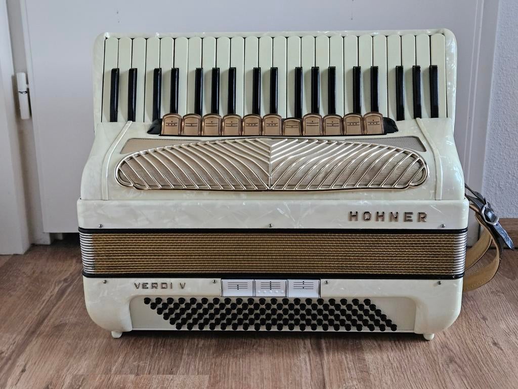 Hohner Verdi V Accordeon Z.G.A.N. 120 bas, Muziek en Instrumenten, Accordeons, Ophalen, Met koffer, Toetsaccordeon, Zo goed als nieuw