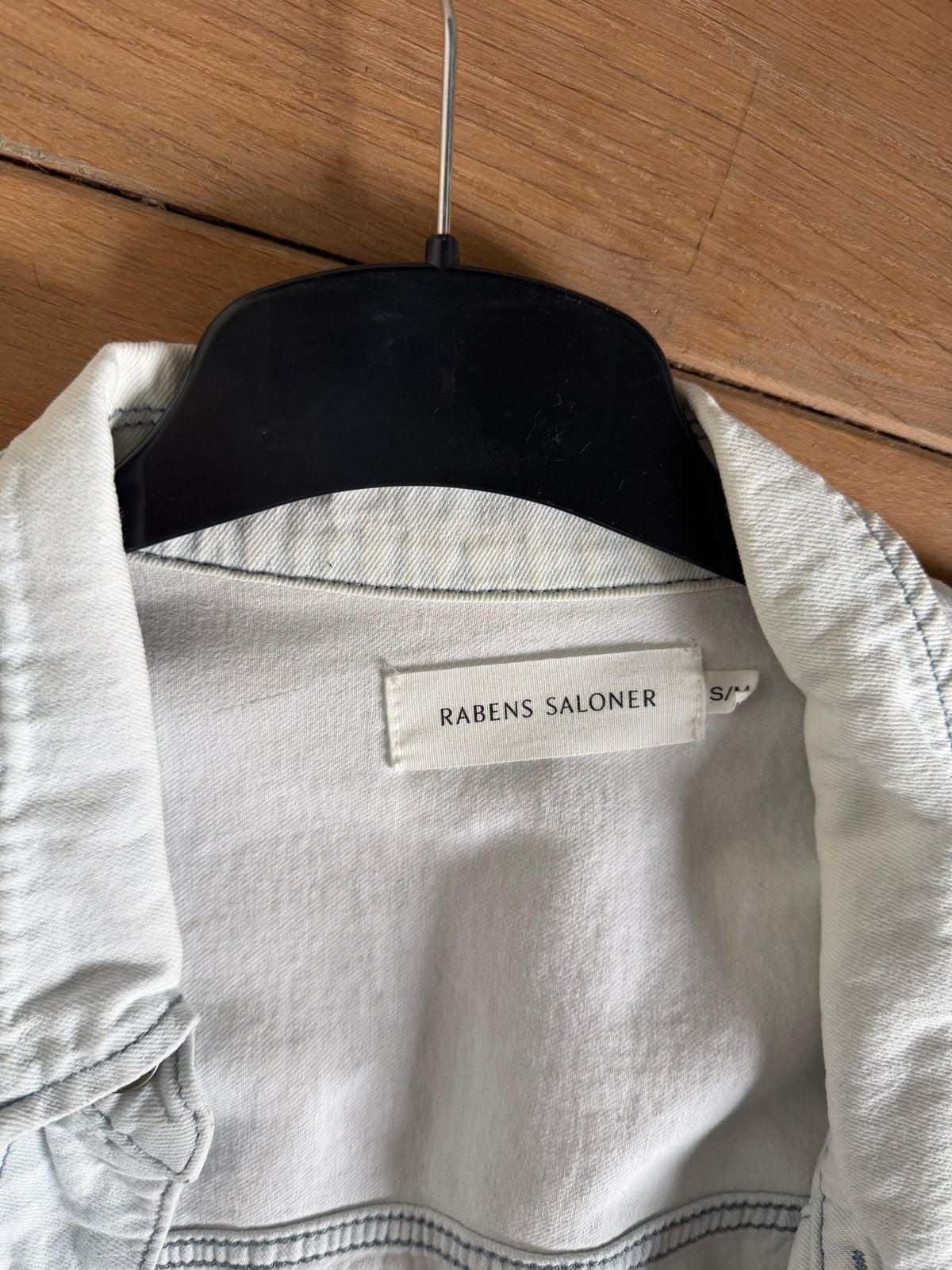 Rabens Saloner lichtblauwe jeans jasje - Maat S/M, Ophalen of Verzenden, Gedragen, Maat 38/40 (M), Blauw
