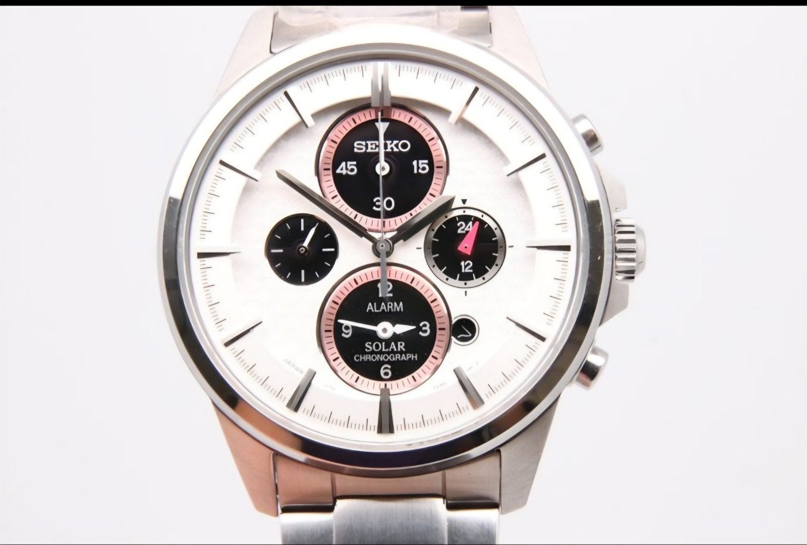 Seiko Solar Heren Horloge, Ophalen of Verzenden, Waterdicht, Zo goed als nieuw, Seiko chronograaf horloge