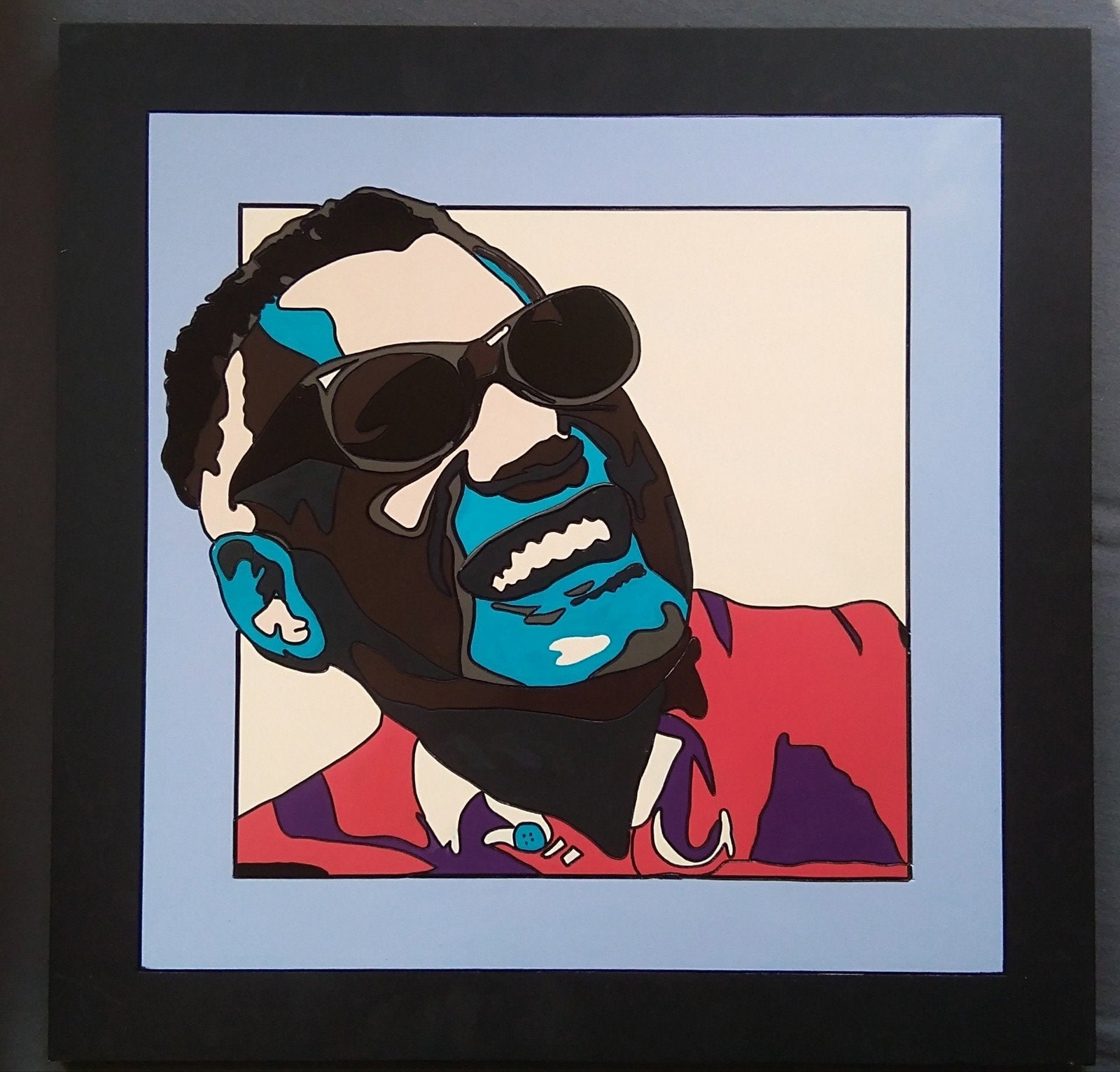 Ray Charles Pop Art assemblage gemengde techniek, Verzenden, ., ., Schilderij
