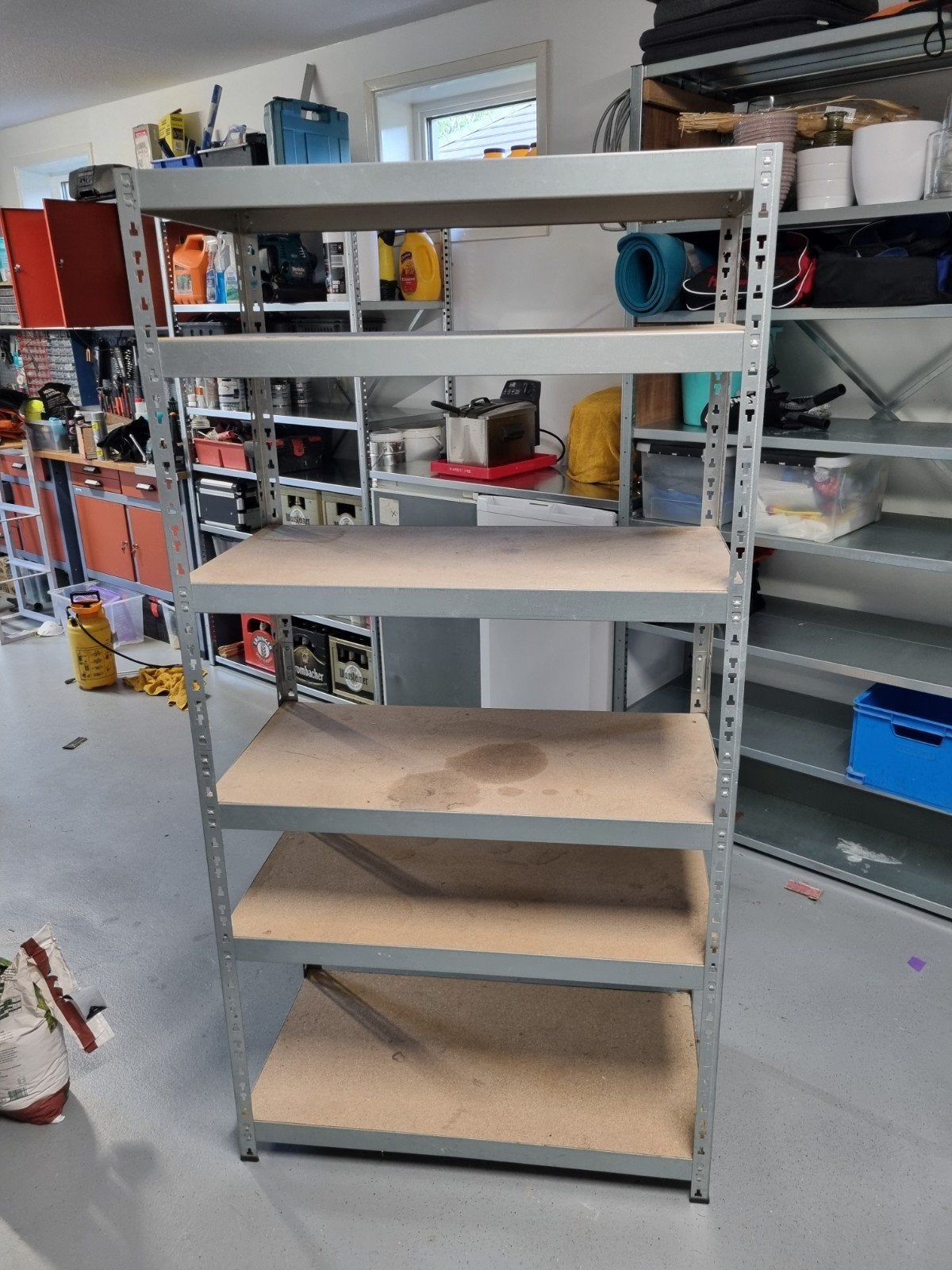Stevig metalen opbergrek met 5 planken, Ophalen, Gebruikt