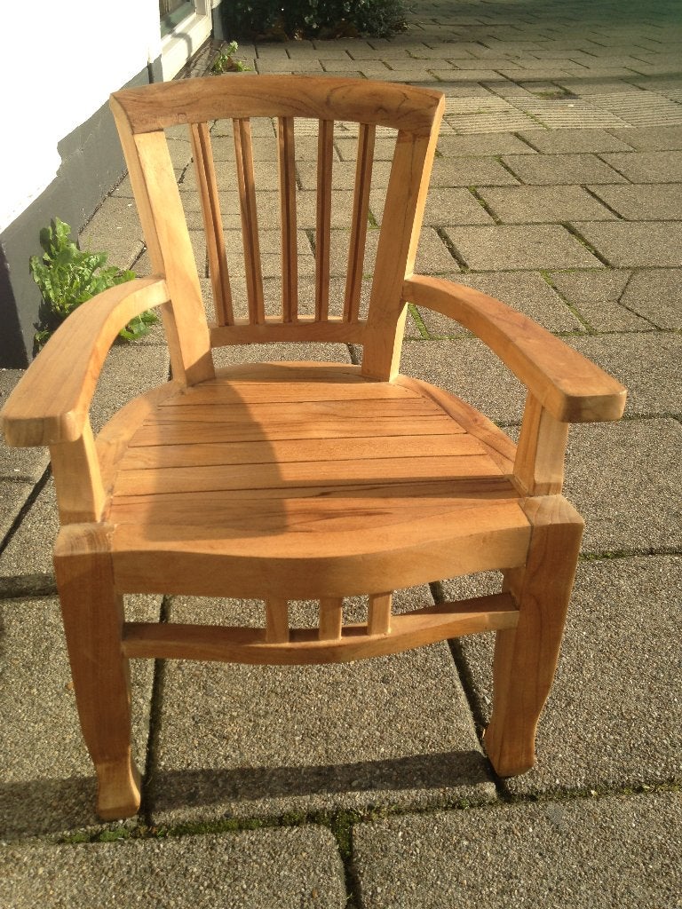 Teak houten kinderstoel of poppenstoel, Ophalen, Kinderstoel, Poppenstoel, Bruin, Onbekend