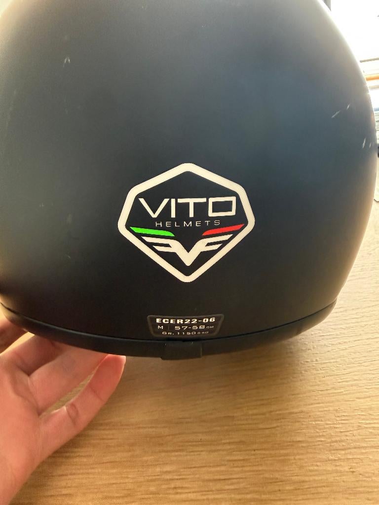 Scooterhelm maat M (57-58cm) ECE 22-06 gekeurd, Fietsen en Brommers, Brommerhelmen, Ophalen of Verzenden, Gebruikt, Medium, VITO