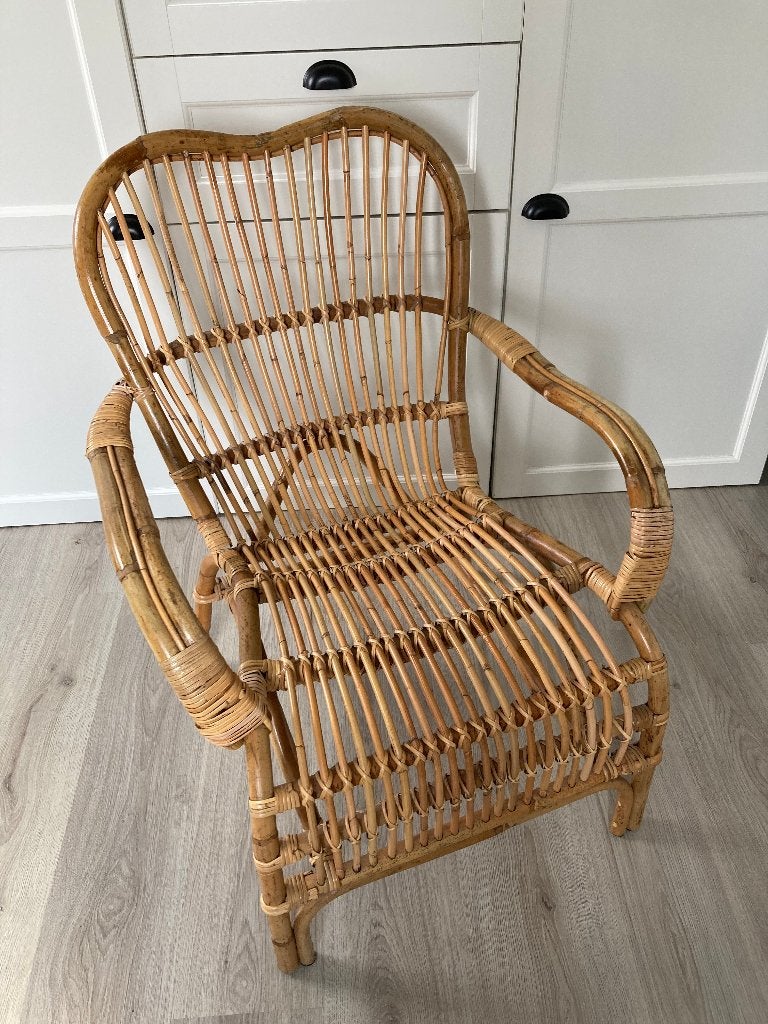 Rotan stoel, naturel kleur, zo goed als nieuw, Ophalen, Overige kleuren, Riet of Rotan, Zo goed als nieuw