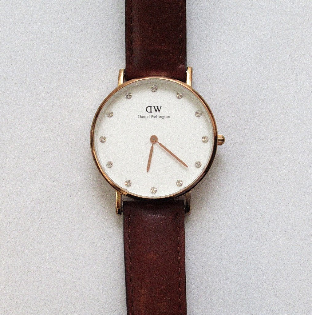Daniel Wellington quartz horloge met Swarovski kristallen., Sieraden, Tassen en Uiterlijk, Horloges | Heren, Ophalen of Verzenden