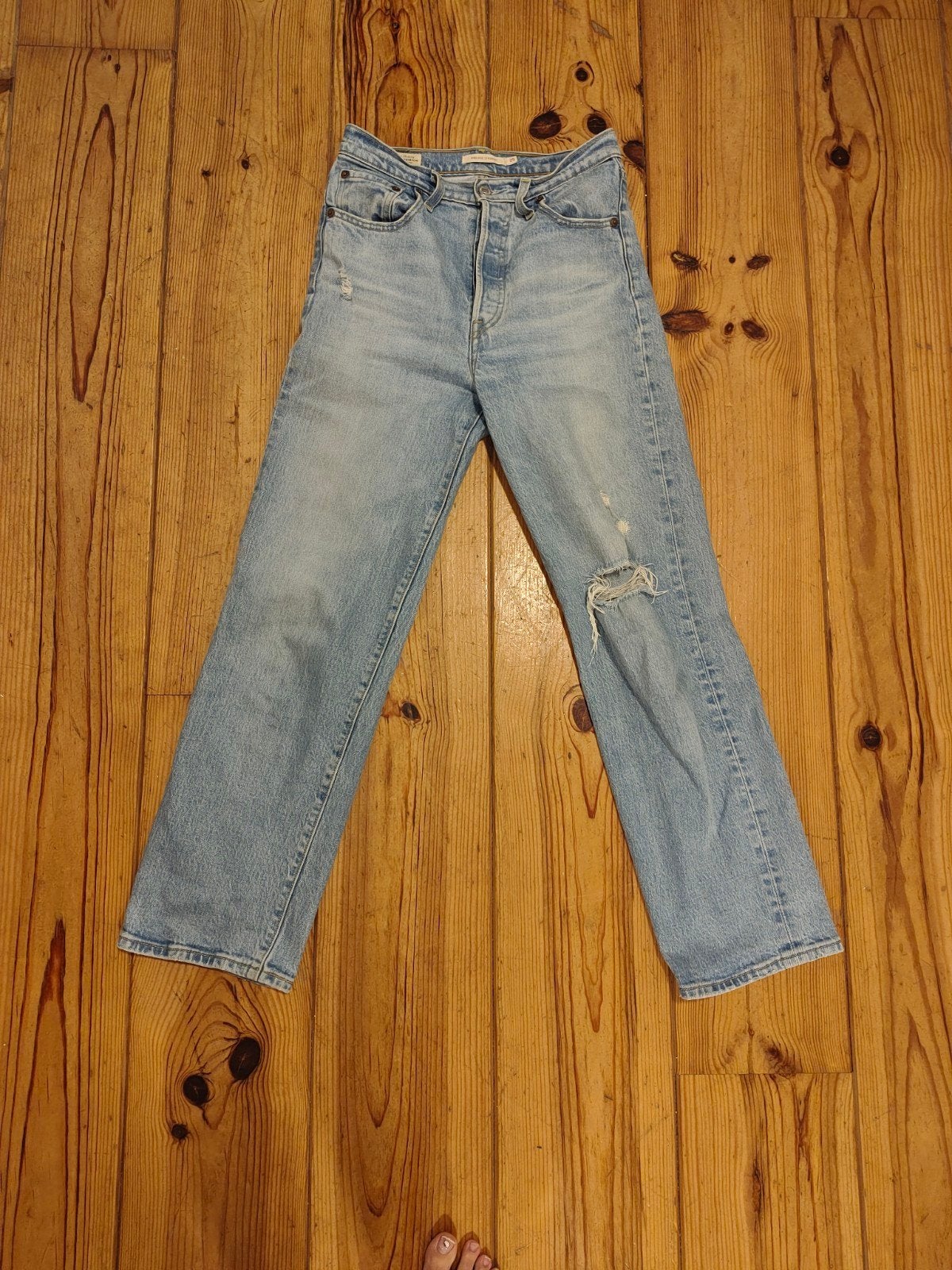 Levi's Ribcage Straight Jeans W25 L29 - Zo goed als nieuw, Blauw, Ophalen of Verzenden, Zo goed als nieuw, W27 (confectie 34) of kleiner