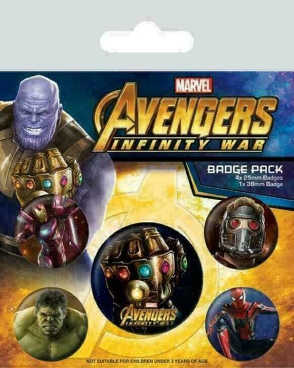 5 Avengers Buttons / Badges - Marvel, Hobby en Vrije tijd, Feestartikelen, Ophalen of Verzenden, Nieuw, Versiering, Verjaardag