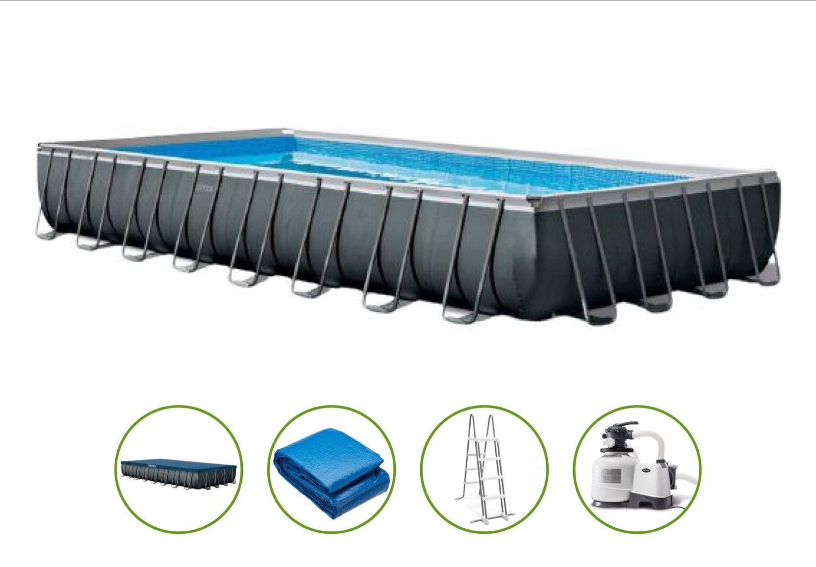 Nieuw Intex Zwembad 975x488x132cm - Groot Familiezwembad, 120 cm of meer, Ophalen of Verzenden, Rechthoekig, 300 cm of meer