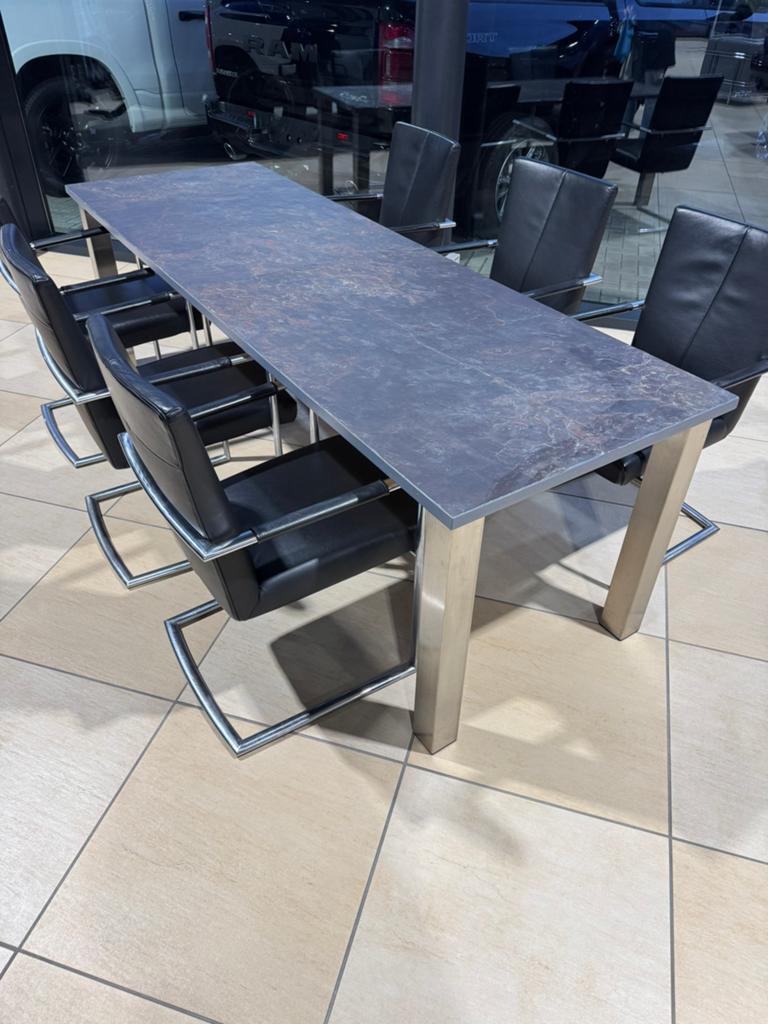 Eettafel/ vergadertafel met 6 stoelen, Ophalen, Gebruikt, 4 tot 6 stoelen