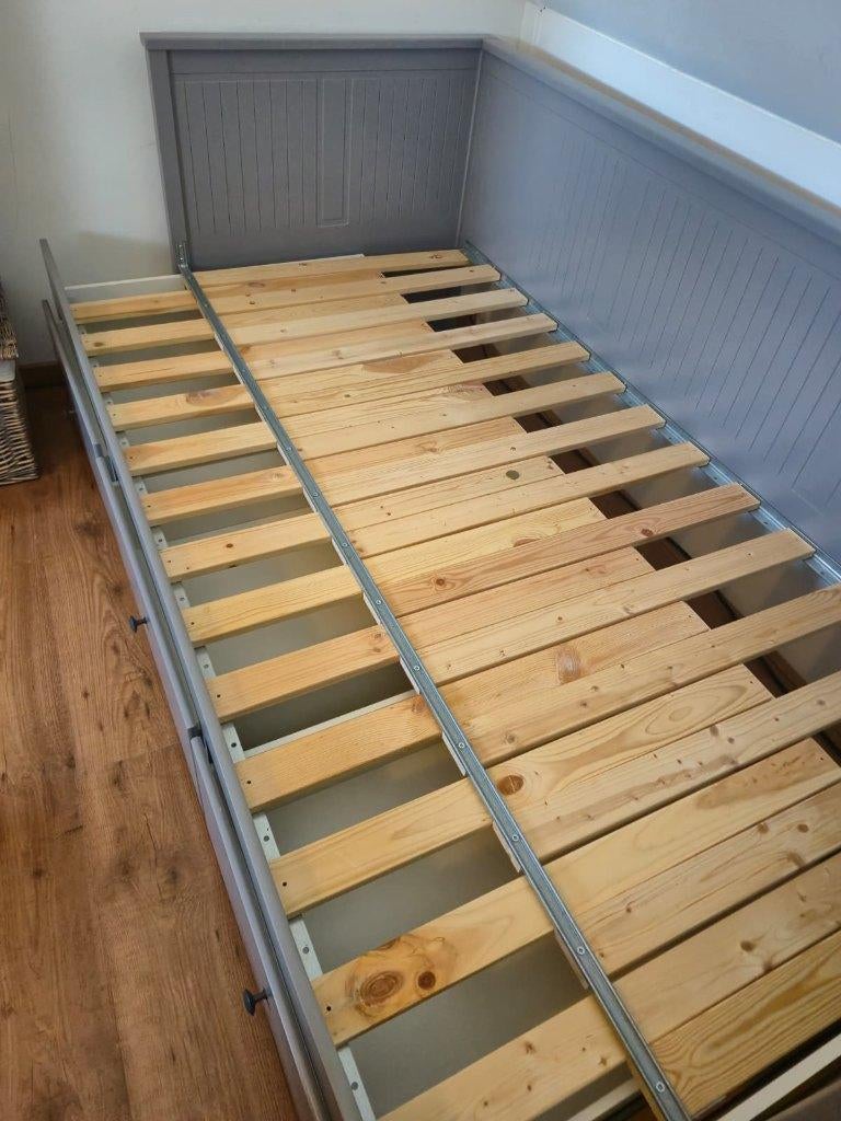 Bedbank 2-persoons IKEA HEMNES met lades, Huis en Inrichting, Slaapkamer | Bedden, Ophalen, Gebruikt, Wit, Tweepersoons