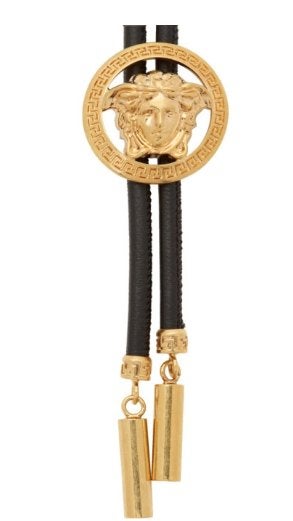 Versace bolo tie met medusa, Ophalen of Verzenden, Zo goed als nieuw, Zwart