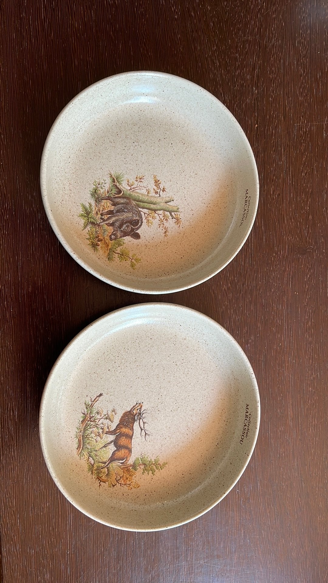 2x Marcasou borden met wild dieren 18cm, Ophalen of Verzenden