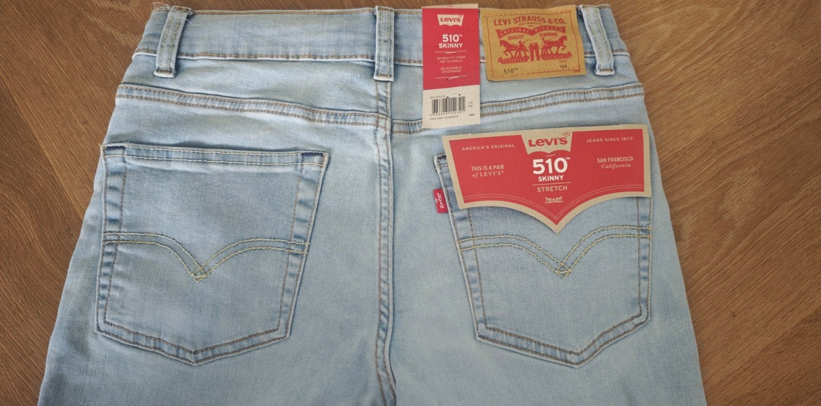 Nieuwe Levi's 510 Skinny Jeans - Lichtblauw (14-16 jaar), Broek, Jongen of Meisje, Nieuw, Ophalen of Verzenden