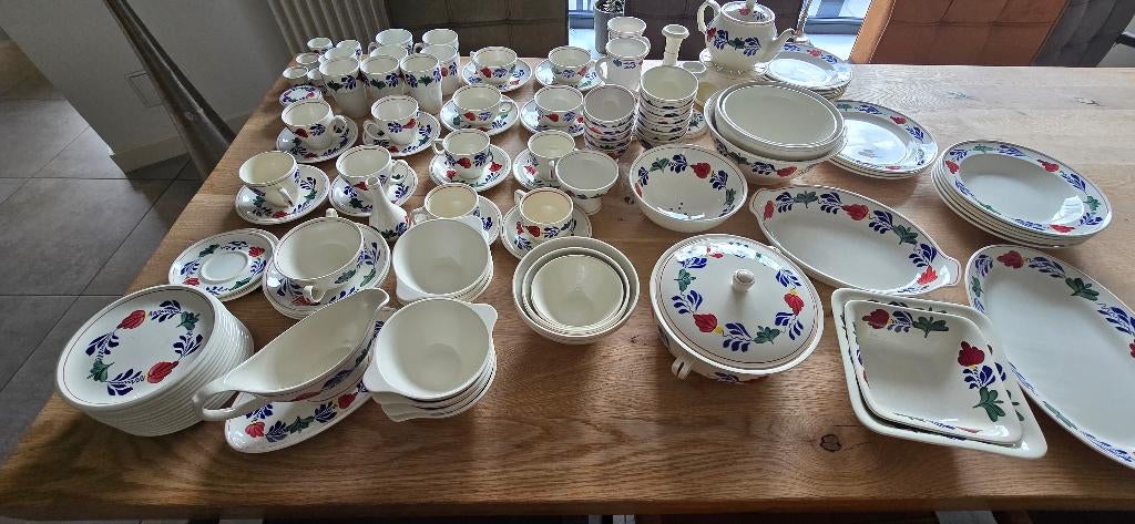 Uitgebreide 109 delig Boerenbond servies, Huis en Inrichting, Keuken | Servies, Ophalen, Zo goed als nieuw, Overige stijlen, Porselein
