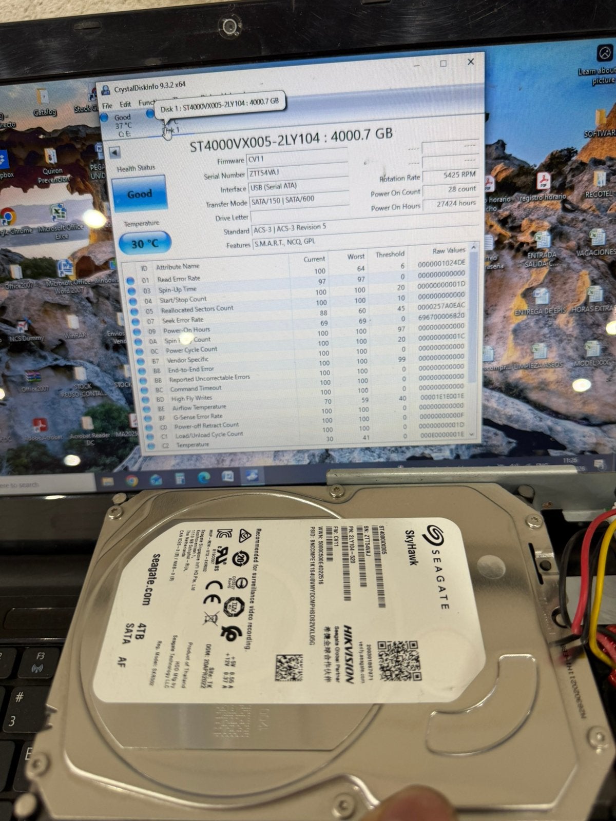20x 4TB Harddisks €55 per stuk, Computers en Software, Harde schijven, Verzenden, Zo goed als nieuw, Desktop