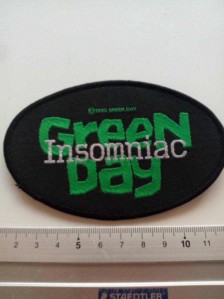 Green Day vrij zeldzame insomniac vintage 1995 patch g186, Ophalen of Verzenden, Nieuw, Kleding
