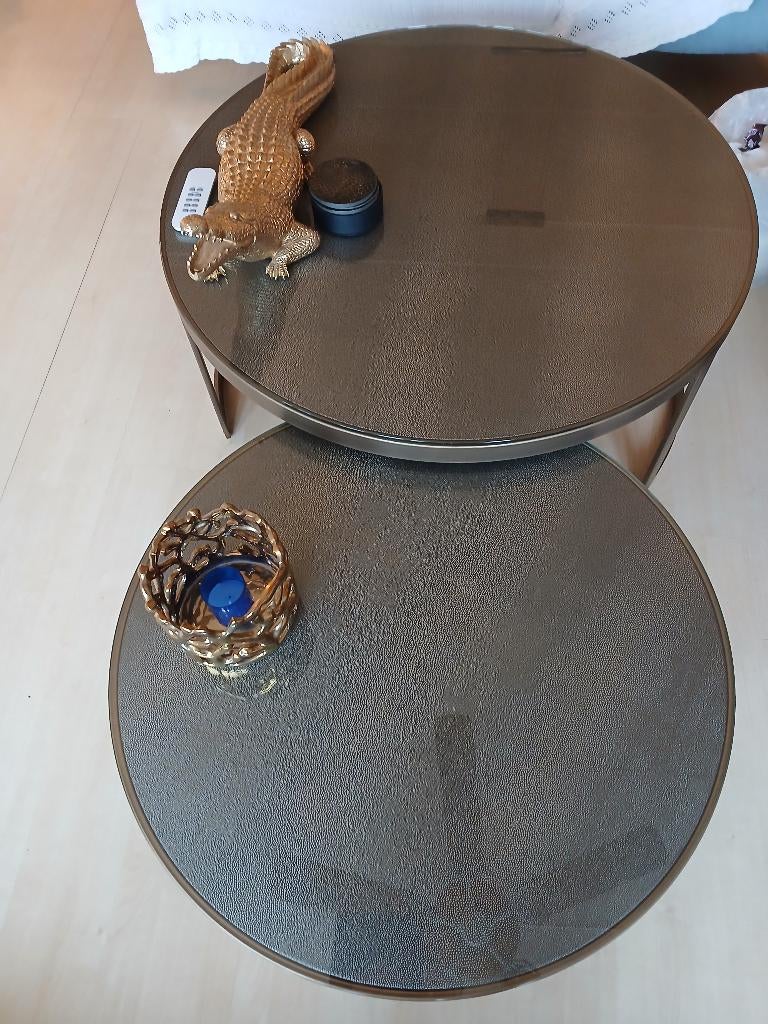 Salontafel goud, Ophalen, 50 tot 100 cm, Zo goed als nieuw, 150 tot 200 cm