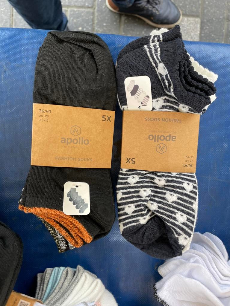 Bundel 5 paar sneaker sokjes - Maat 36/40 - Assorti, Overige kleuren, Maat 35 t/m 38, Nieuw, Ophalen of Verzenden