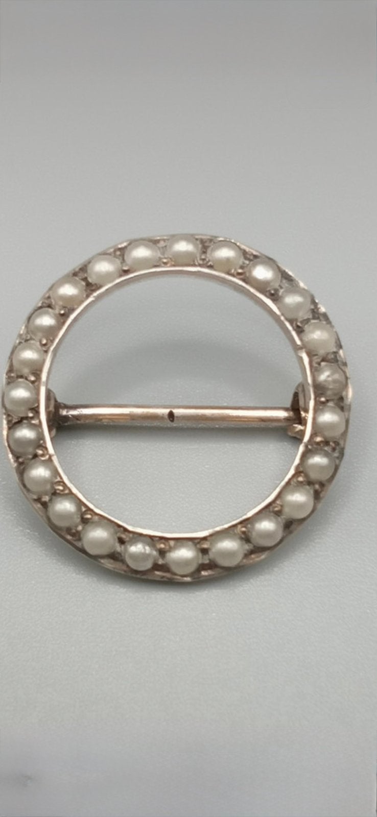 Antieke Sterling Zilveren Broche met Zaadpareltjes, Minder dan 4 cm, Ophalen of Verzenden, Zo goed als nieuw, Met parel